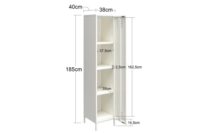 Konsollbord Loft24 Högskåp Mission District 38x40x185 cm, Svart Svart - Möbler - Bord & matgrupp - Avlastningsbord & sidobord - Konsolbord & hallbord