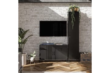 Konsollbord Loft24 Högskåp Mission District 38x40x185 cm, Svart Svart - Möbler - Bord & matgrupp - Avlastningsbord & sidobord - Konsolbord & hallbord