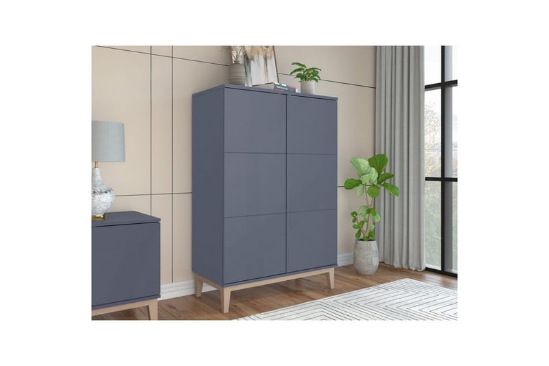 Konsollbord Loft24 Högskåp Pelle Grå/Wotan Ek Grå - Möbler - Bord & matgrupp - Avlastningsbord & sidobord - Konsolbord & hallbord