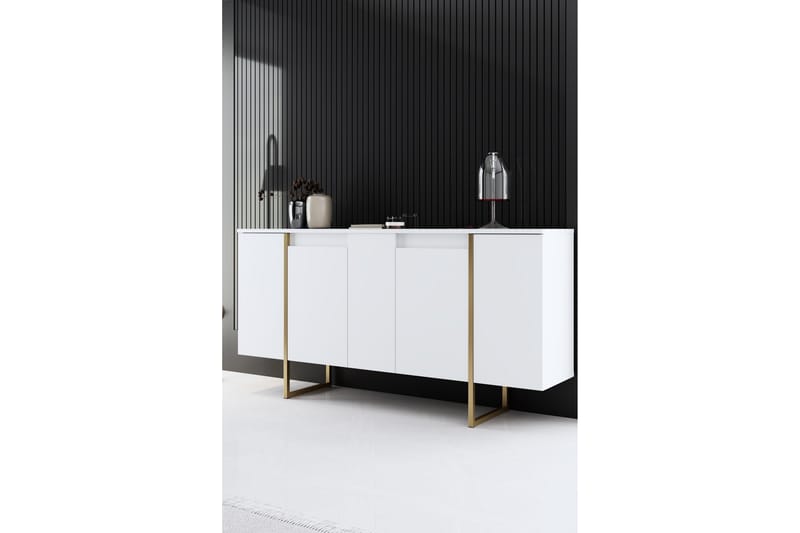 Konsollbord Luxe 160 cm - Vit/Guld - Möbler - Bord & matgrupp - Avlastningsbord & sidobord - Konsolbord & hallbord