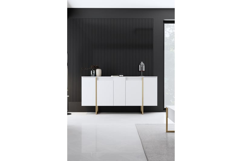 Konsollbord Luxe 160 cm - Vit/Guld - Möbler - Bord & matgrupp - Avlastningsbord & sidobord - Konsolbord & hallbord