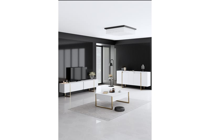 Konsollbord Luxe 160 cm - Vit/Guld - Möbler - Bord & matgrupp - Avlastningsbord & sidobord - Konsolbord & hallbord