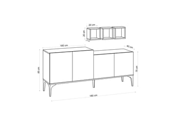 Konsollbord Magneda 180 cm - Blå/Natur - Möbler - Bord & matgrupp - Avlastningsbord & sidobord - Konsolbord & hallbord