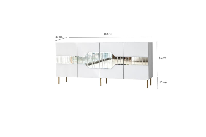 Konsollbord Milanda 180 cm - Vit - Konsolbord & hallbord - Avlastningsbord & sidobord - Hallförvaring