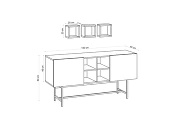 Konsollbord Odetta 150 cm - Blå/Natur - Möbler - Bord & matgrupp - Avlastningsbord & sidobord - Konsolbord & hallbord