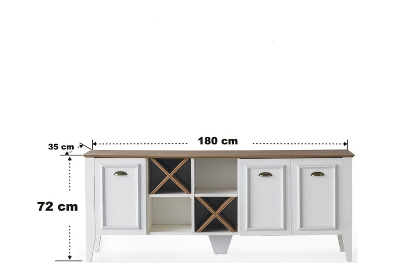 Konsollbord Rustic 180 cm - Valnöt/Vit - Konsolbord & hallbord - Avlastningsbord & sidobord - Hallförvaring
