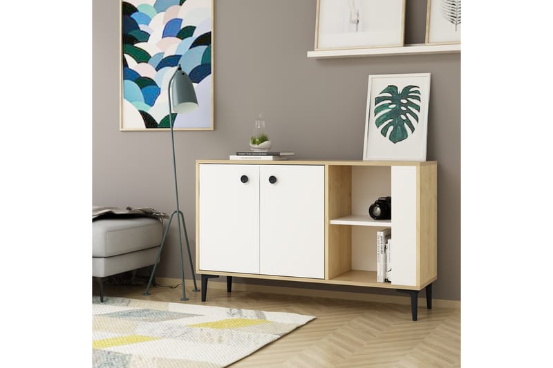 Konsollbord Sahra 120x75 cm Brun/Vit - Hanah Home - Möbler - Bord & matgrupp - Avlastningsbord & sidobord - Konsolbord & hallbord