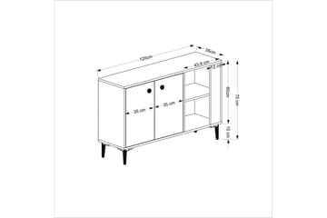 Konsollbord Sahra 120x75 cm Svart/Vit - Hanah Home - Möbler - Bord & matgrupp - Avlastningsbord & sidobord - Konsolbord & hallbord