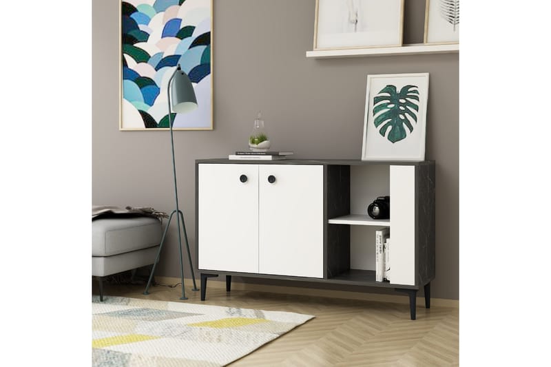 Konsollbord Sahra 120x75 cm Svart/Vit - Hanah Home - Möbler - Bord & matgrupp - Avlastningsbord & sidobord - Konsolbord & hallbord