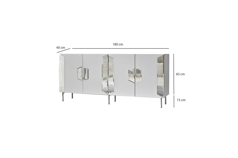 Konsollbord Stokkum 180 cm - Vit/Silver - Konsolbord & hallbord - Avlastningsbord & sidobord - Hallförvaring