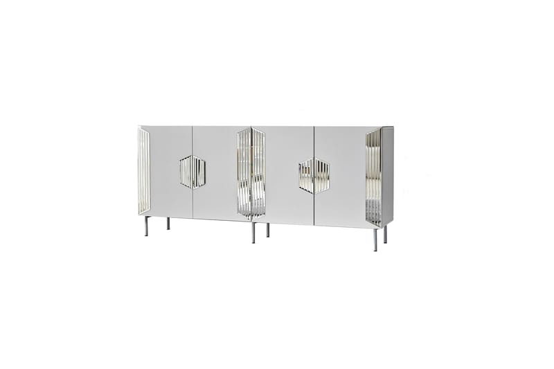 Konsollbord Stokkum 180 cm - Vit/Silver - Konsolbord & hallbord - Avlastningsbord & sidobord - Hallförvaring