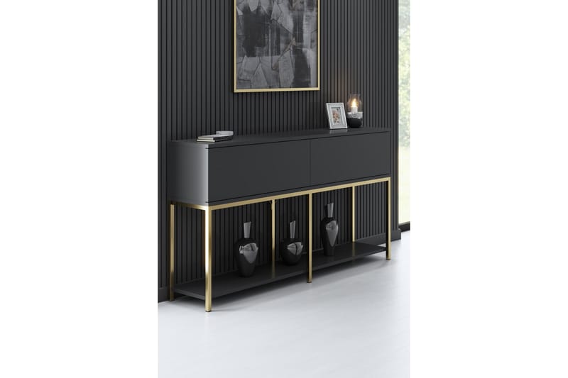 Konsollbord Tejmon 150 cm - Grå/Guld - Konsolbord & hallbord - Avlastningsbord & sidobord - Hallförvaring