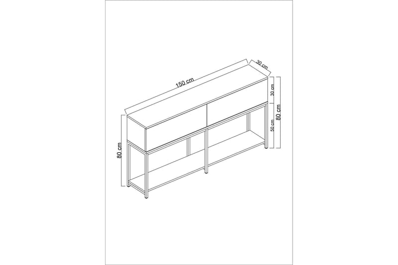 Konsollbord Tejmon 150 cm - Grå/Svart - Konsolbord & hallbord - Avlastningsbord & sidobord - Hallförvaring