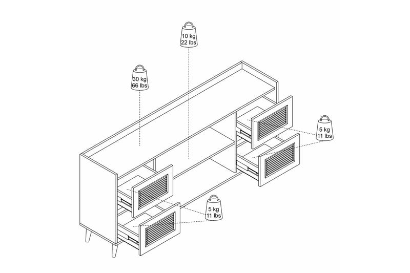 Konsollbord Tiredu 180 cm - Vit - Konsolbord & hallbord - Avlastningsbord & sidobord - Hallförvaring