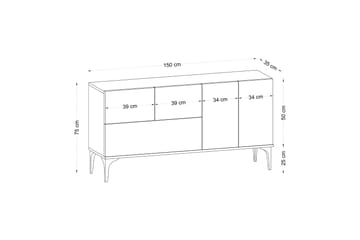 Konsollbord Tress 150 cm - Ek/Svart - Möbler - Bord & matgrupp - Avlastningsbord & sidobord - Konsolbord & hallbord