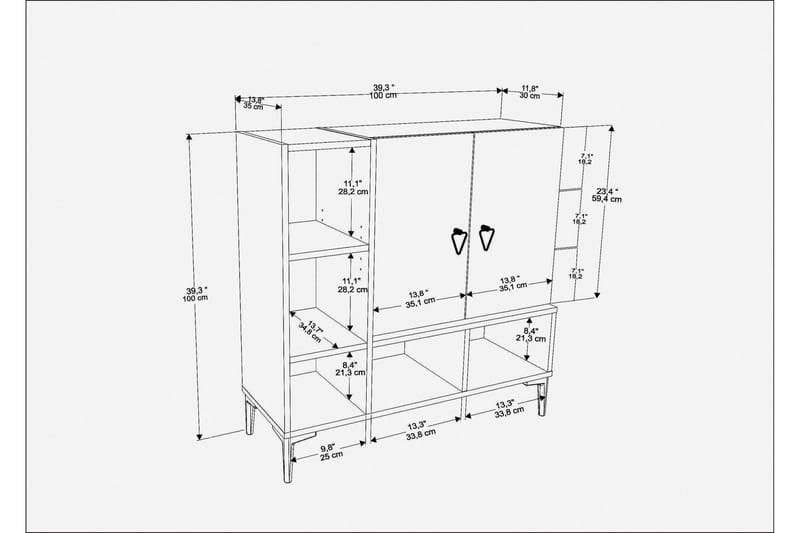 Konsollbord Urgby 100x100 cm - Vit - Konsolbord & hallbord - Avlastningsbord & sidobord - Hallförvaring