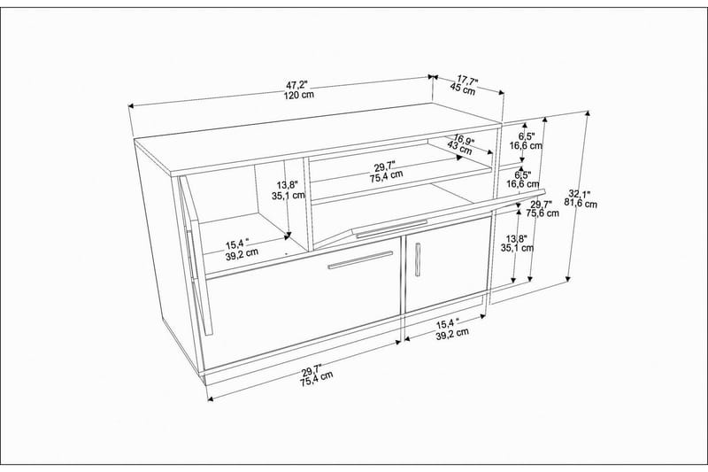 Konsollbord Urgby 120x81,6 cm - Vit - Konsolbord & hallbord - Avlastningsbord & sidobord - Hallförvaring