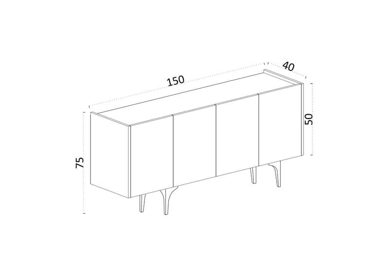 Konsollbord Urgby 150x75 cm - Blå - Konsolbord & hallbord - Avlastningsbord & sidobord - Hallförvaring