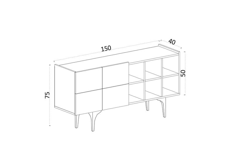 Konsollbord Urgby 150x75 cm - Blå - Konsolbord & hallbord - Avlastningsbord & sidobord - Hallförvaring