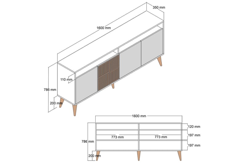 Konsollbord Urgby 160x78 cm - Brun - Konsolbord & hallbord - Avlastningsbord & sidobord - Hallförvaring