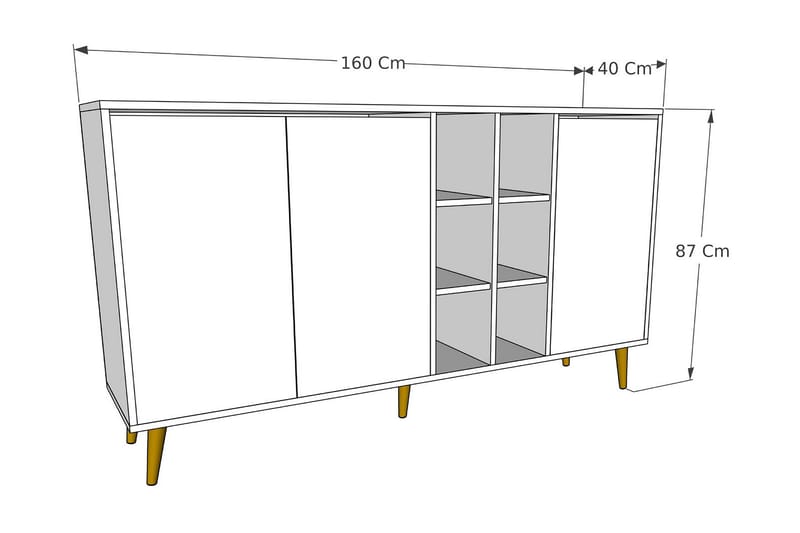 Konsollbord Urgby 160x87 cm - Flerfärgad - Konsolbord & hallbord - Avlastningsbord & sidobord - Hallförvaring