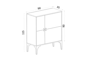 Konsollbord Urgby 90x115 cm - Vit - Möbler - Bord & matgrupp - Avlastningsbord & sidobord - Konsolbord & hallbord