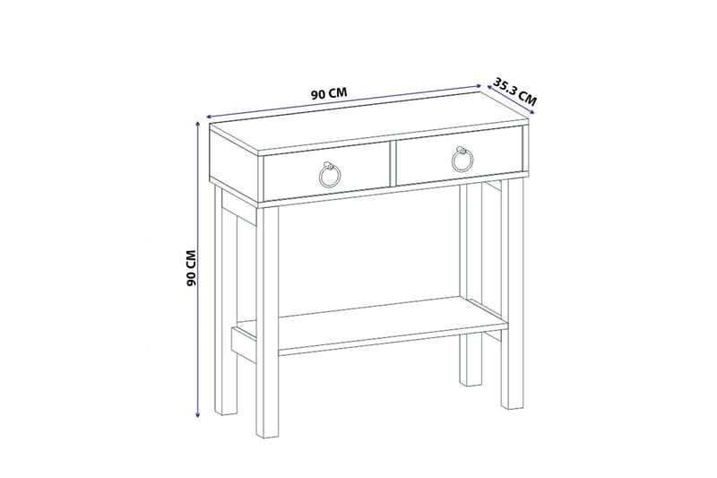 Konsollbord Valery 90x90 cm Vit - Hanah Home - Möbler - Bord & matgrupp - Avlastningsbord & sidobord - Konsolbord & hallbord
