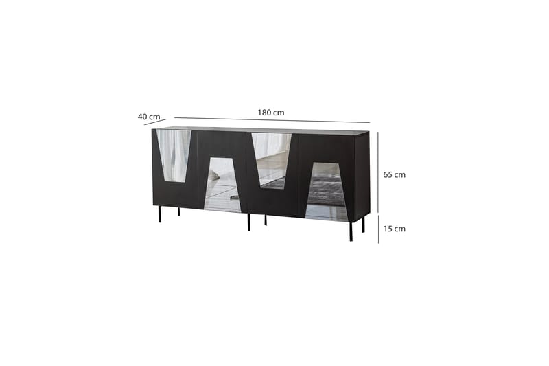 Konsollbord Vigonza 180 cm - Svart - Möbler - Bord & matgrupp - Avlastningsbord & sidobord - Konsolbord & hallbord