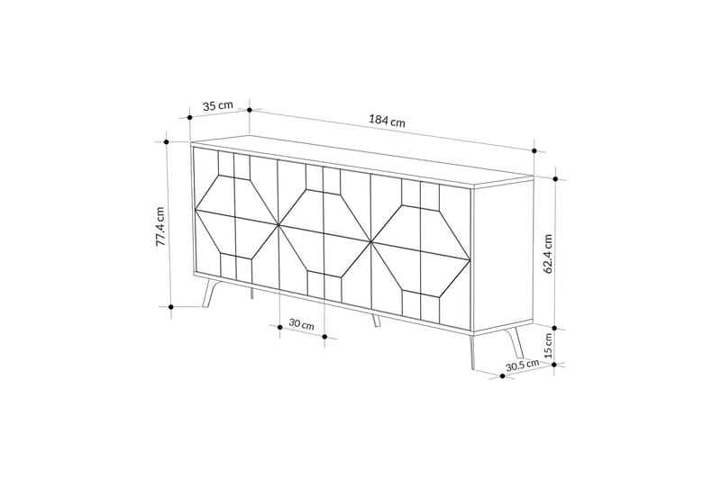 Konsollbord Violaceae 184x77,4 cm - Vit - Konsolbord & hallbord - Avlastningsbord & sidobord - Hallförvaring