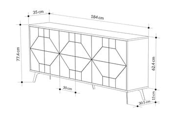 Konsollbord Violaceae 184x77,4 cm - Vit - Möbler - Bord & matgrupp - Avlastningsbord & sidobord - Konsolbord & hallbord