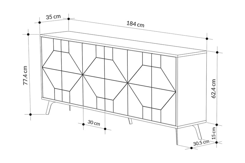 Konsollbord Violaceae 184x77,4 cm - Vit - Möbler - Bord & matgrupp - Avlastningsbord & sidobord - Konsolbord & hallbord