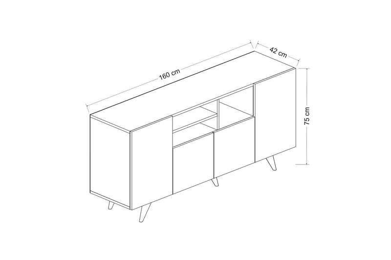 Konsollbord Zuhal 160 cm - Valnöt/Svart - Konsolbord & hallbord - Avlastningsbord & sidobord - Hallförvaring