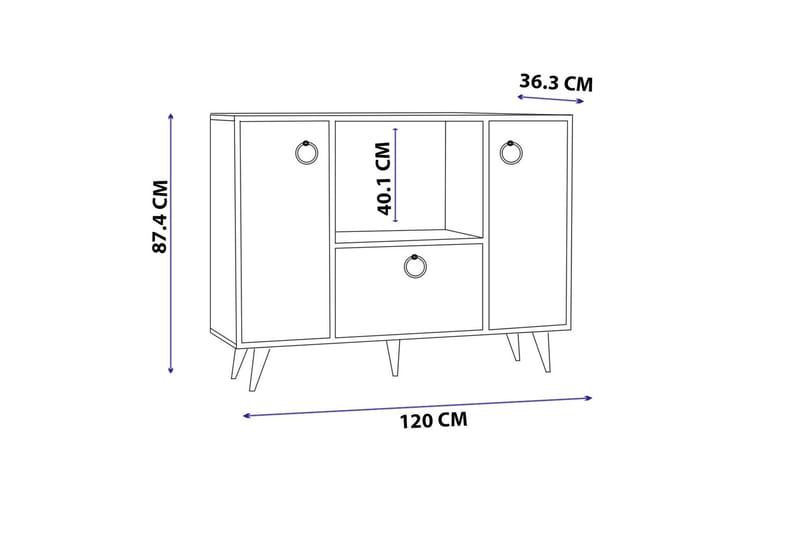 Konsollbord Pietro 120x87,4 cm Ljusbrun - Hanah Home - Konsolbord & hallbord - Avlastningsbord & sidobord - Hallförvaring