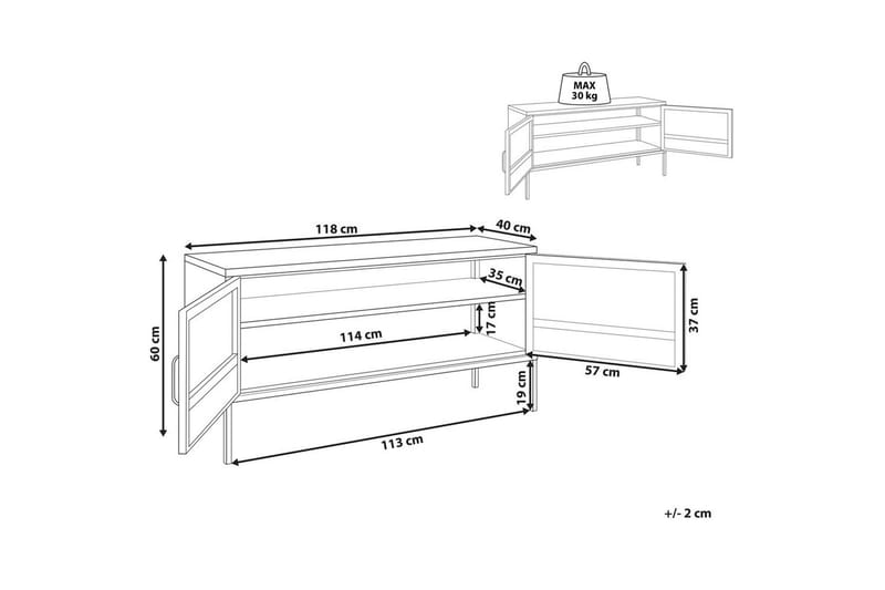 Kontorsskåp Morley Vit - Vit - Möbler - Bord & matgrupp - Avlastningsbord & sidobord - Lampbord & sidobord