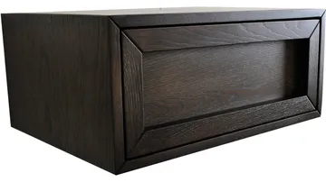 Korsen Vägghängt Sängbord 45 cm i Brunlackad Ek med Låda - Brun - Möbler - Bord & matgrupp - Avlastningsbord & sidobord - Sängbord & nattduksbord