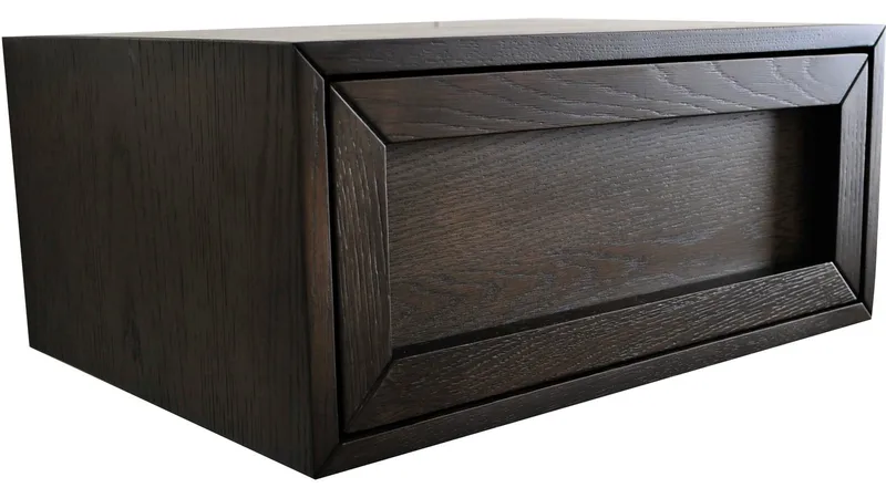 Korsen Vägghängt Sängbord 45 cm i Brunlackad Ek med Låda - Brun - Möbler - Bord & matgrupp - Avlastningsbord & sidobord - Sängbord & nattduksbord