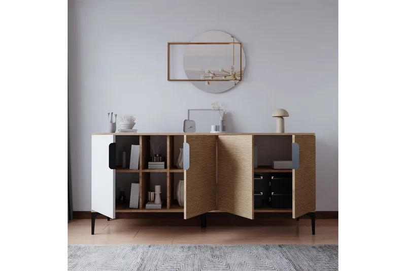 Kunar Konsollbord 180 cm - Vit/Natur - Möbler - Bord & matgrupp - Avlastningsbord & sidobord - Konsolbord & hallbord