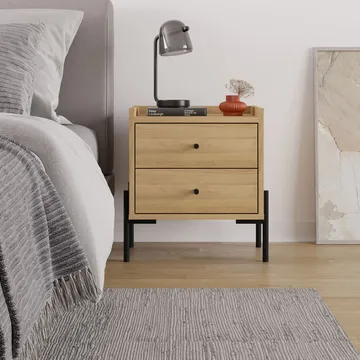 Kunimitsu Sängbord 45 cm - Sapphire Oak - Möbler - Bord & matgrupp - Avlastningsbord & sidobord - Sängbord & nattduksbord