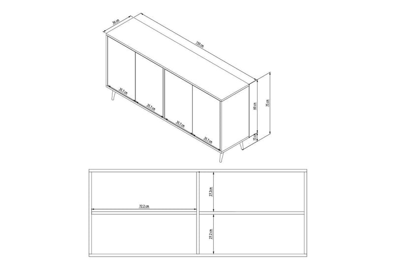 Lacus Konsollbord 150 cm - Vit - Möbler - Bord & matgrupp - Avlastningsbord & sidobord - Konsolbord & hallbord