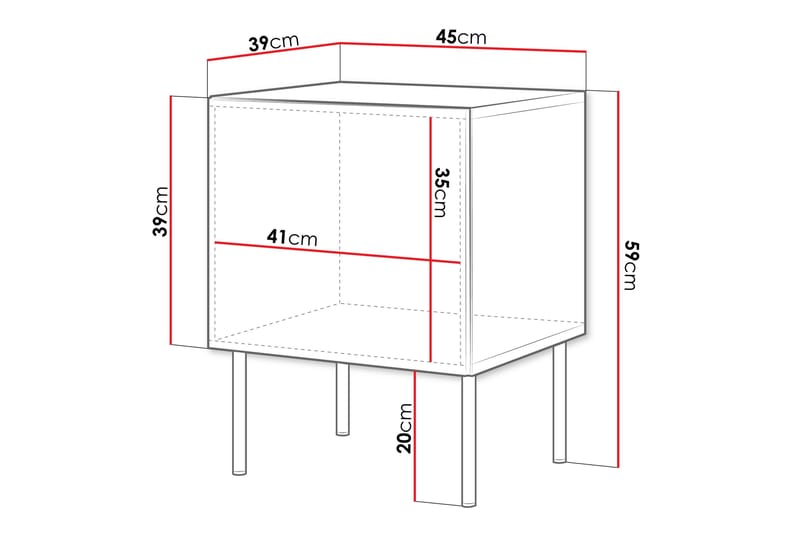 Laholm Sängbord 45 cm - Svart - Möbler - Bord & matgrupp - Avlastningsbord & sidobord - Sängbord & nattduksbord