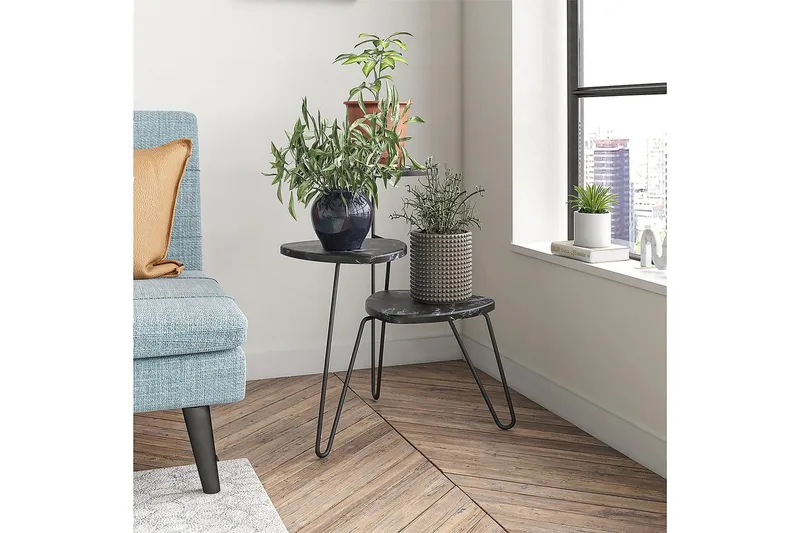 Athena Sidobord 55 cm Marmorlook/Svart - Novogratz - Möbler - Bord & matgrupp - Avlastningsbord & sidobord - Lampbord & sidobord