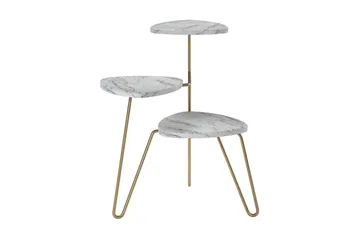 Athena Sidobord 55 cm Marmorlook/Vit/Mässing - Novogratz - Möbler - Bord & matgrupp - Avlastningsbord & sidobord - Lampbord & sidobord