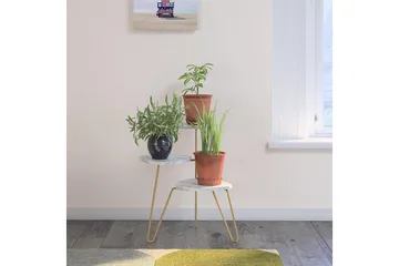 Athena Sidobord 55 cm Marmorlook/Vit/Mässing - Novogratz - Möbler - Bord & matgrupp - Avlastningsbord & sidobord - Lampbord & sidobord