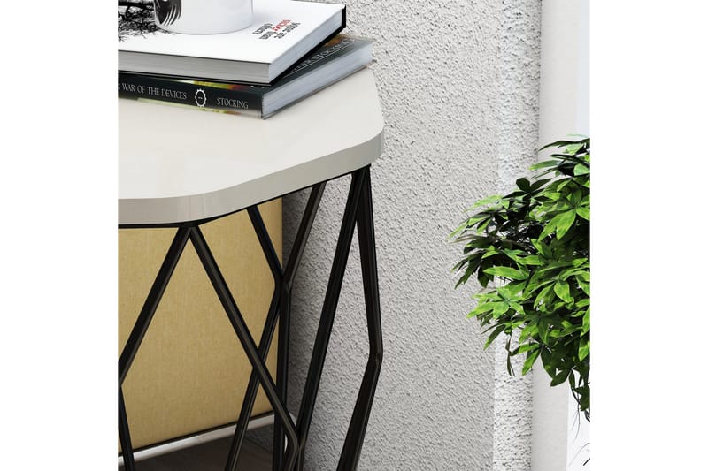 Bojana Sidobord Runt 46 cm - Beige/Svart - Möbler - Bord & matgrupp - Avlastningsbord & sidobord - Lampbord & sidobord