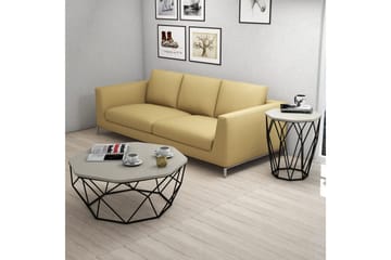 Bojana Sidobord Runt 46 cm - Beige/Svart - Möbler - Bord & matgrupp - Avlastningsbord & sidobord - Lampbord & sidobord