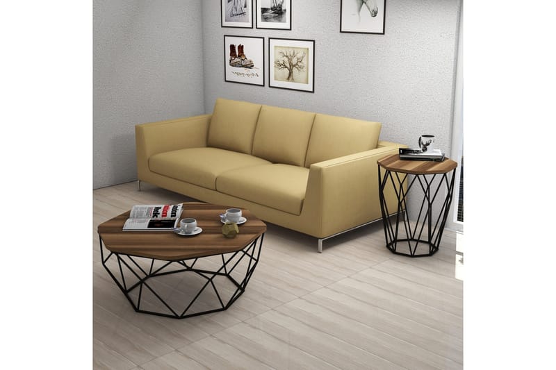 Bojana Sidobord Runt 46 cm - Mörkbrun/Svart - Möbler - Bord & matgrupp - Avlastningsbord & sidobord - Lampbord & sidobord