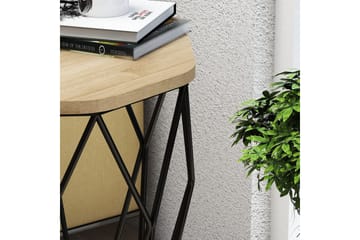Bojana Sidobord Runt 46 cm - Natur/Svart - Möbler - Bord & matgrupp - Avlastningsbord & sidobord - Lampbord & sidobord