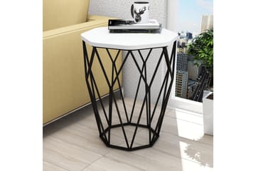 Bojana Sidobord Runt 46 cm - Vit/Svart - Möbler - Bord & matgrupp - Avlastningsbord & sidobord - Lampbord & sidobord