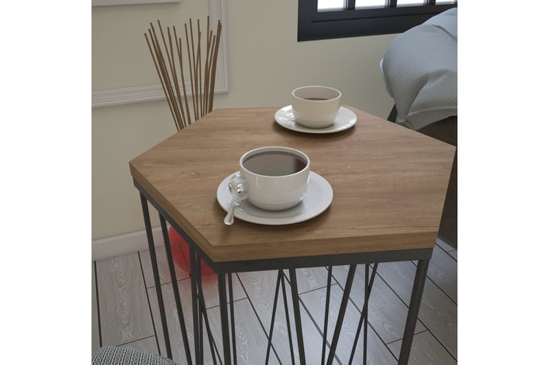 Falan Sidobord 40 cm Hexagon - Ljusbrun/Svart - Möbler - Bord & matgrupp - Avlastningsbord & sidobord - Lampbord & sidobord