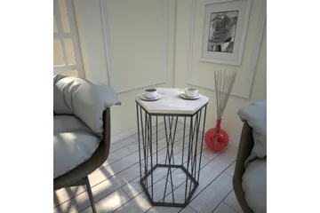 Falan Sidobord 40 cm Hexagon - Vit/Svart - Möbler - Bord & matgrupp - Avlastningsbord & sidobord - Lampbord & sidobord